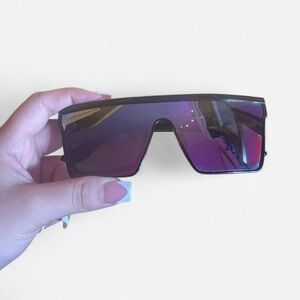 Black and Purple Oversized Sunglasses
